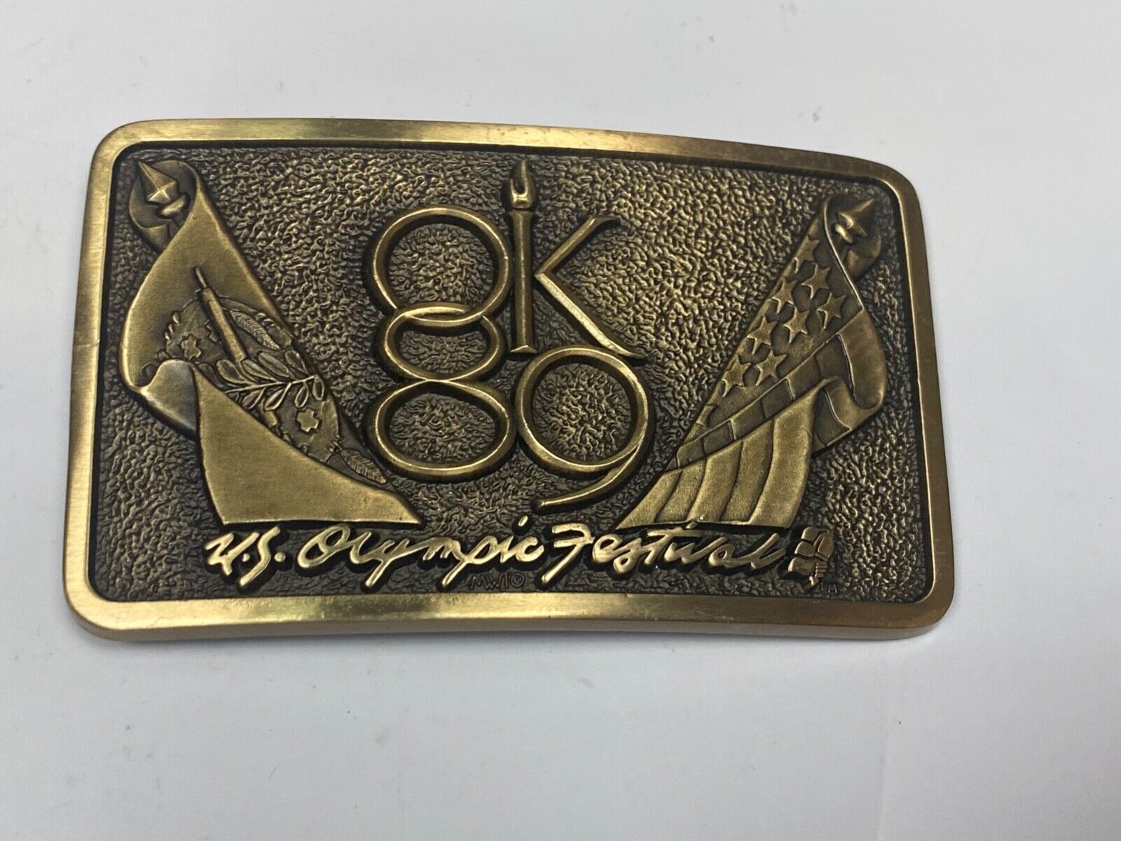 1989 Olympics Festival Commemorative Solid Brass Belt Buckle By Mwt