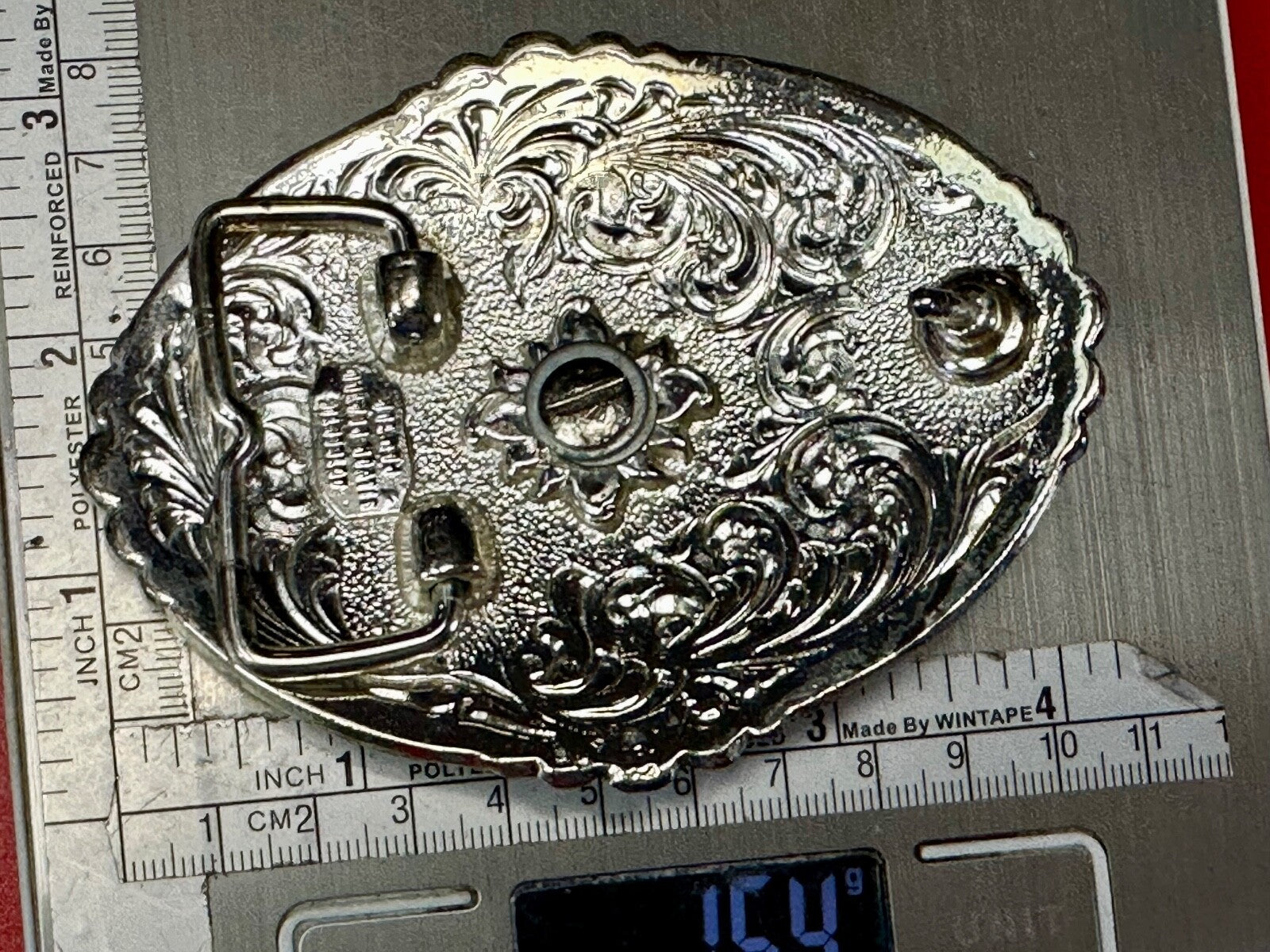Authentic Silver Plated Pewter Belt Buckle With Cowgirls Girly Pink Rhinestones 