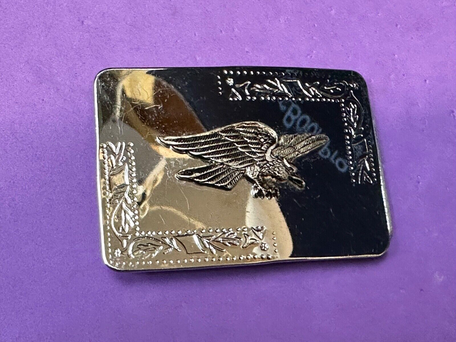 Vintage Hunting Flying Majestic Eagle on western mirrored reflective belt buckle