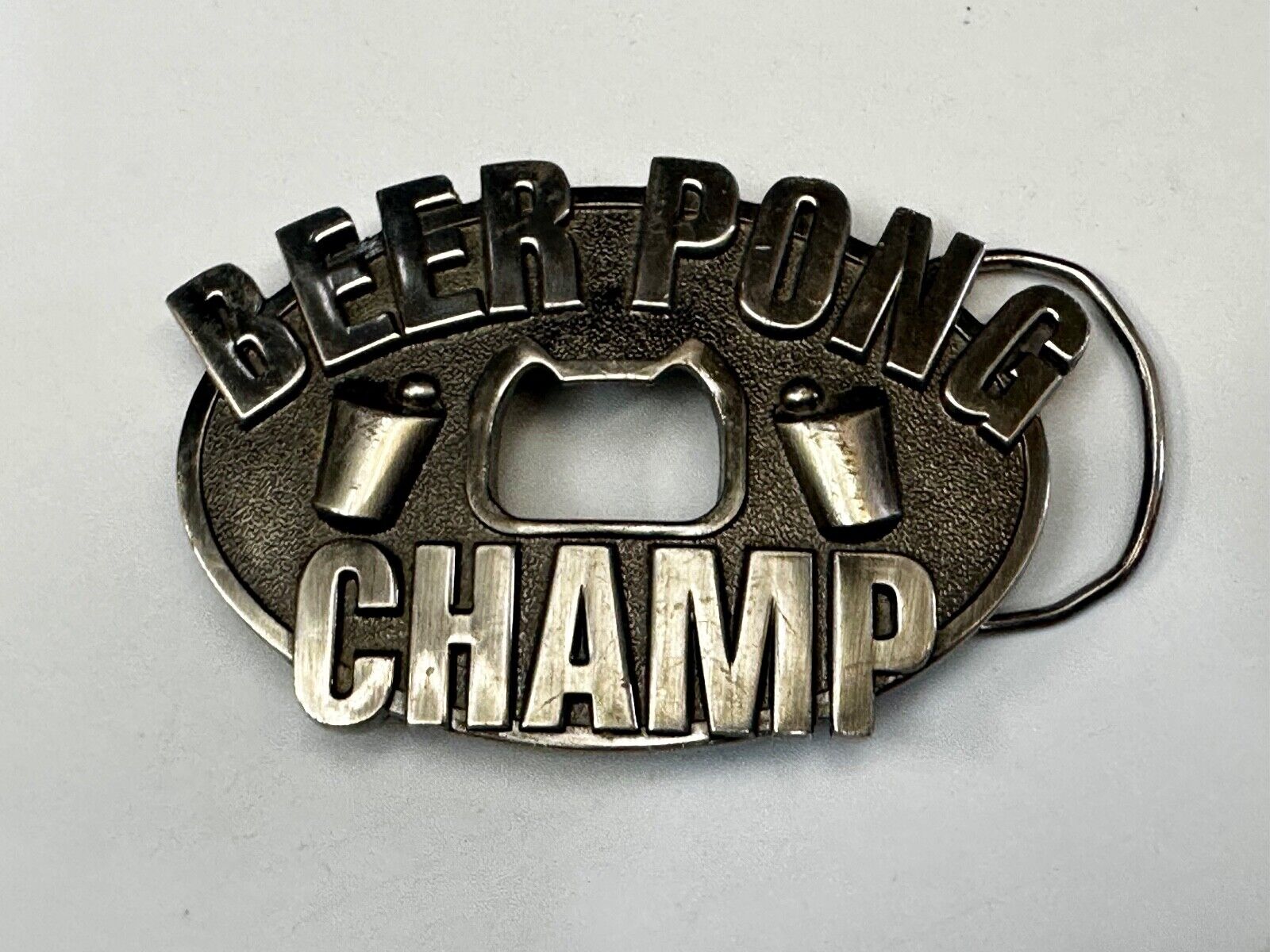 Beer Pong Champ! Vintage Bottle Opener & Belt Buckle by Kalan