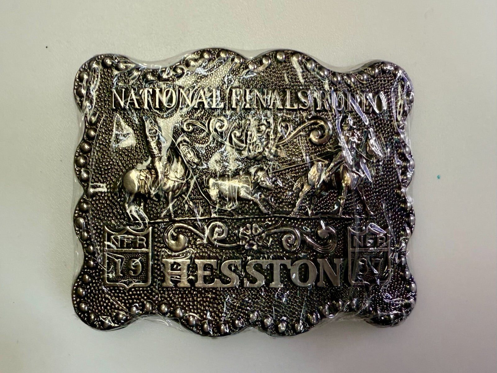 1987 Hesston NFR National Finals Rodeo Cowboys Award Design Medals Belt Buckle