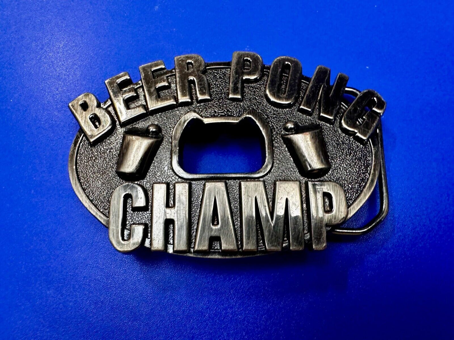 Beer Pong Champ Drunk Drinking Novelty Belt Buckle with Bottle Opener KALAN