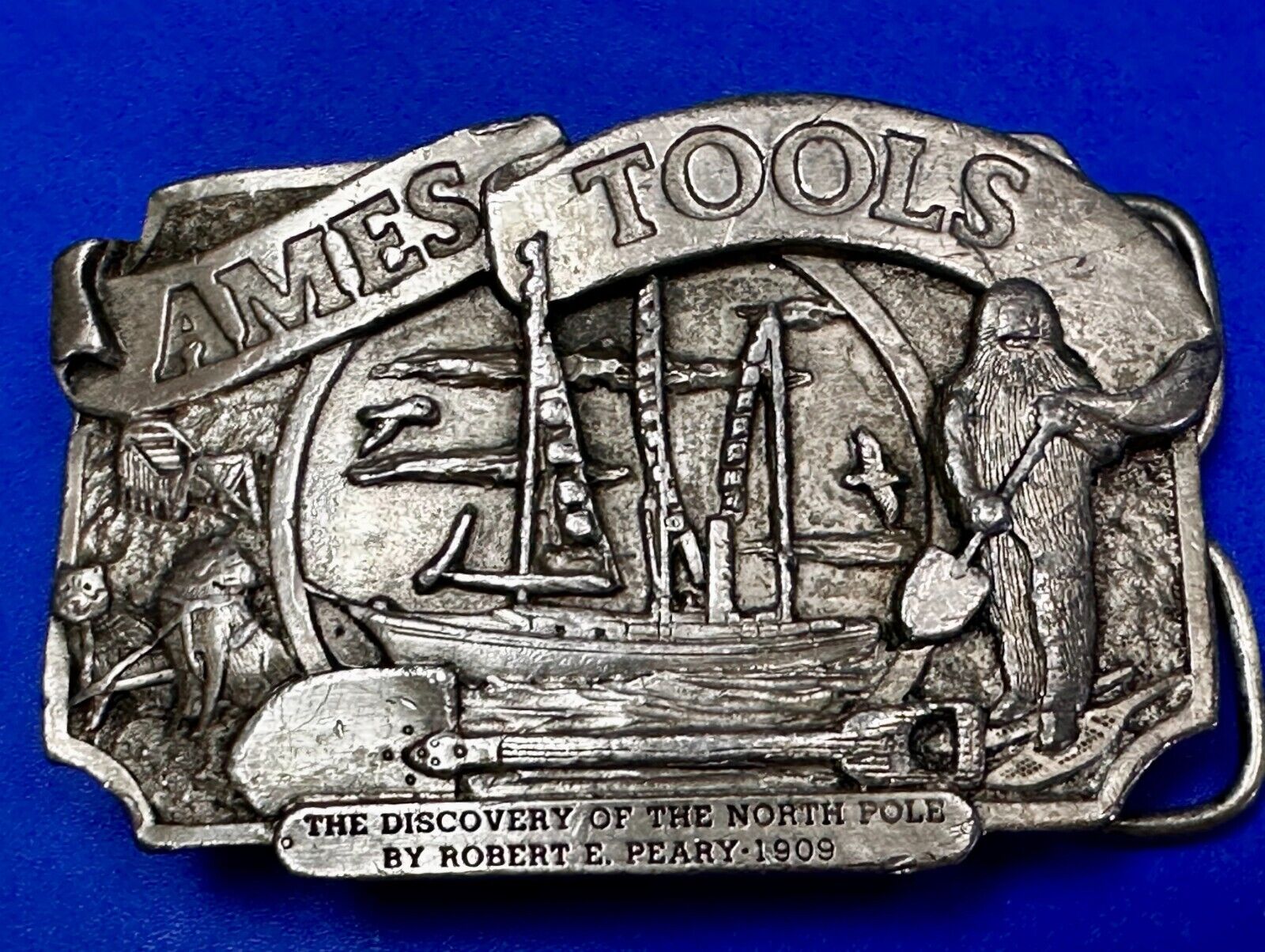 AMES TOOLS The Discovery of the North Pole by Robert E. Peary 1983 Belt Buckle
