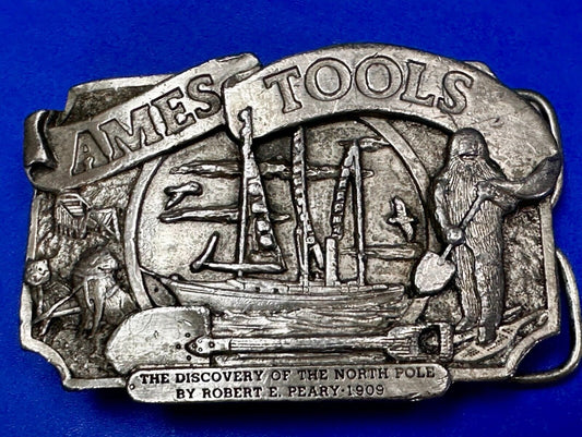 AMES TOOLS The Discovery of the North Pole by Robert E. Peary 1983 Belt Buckle