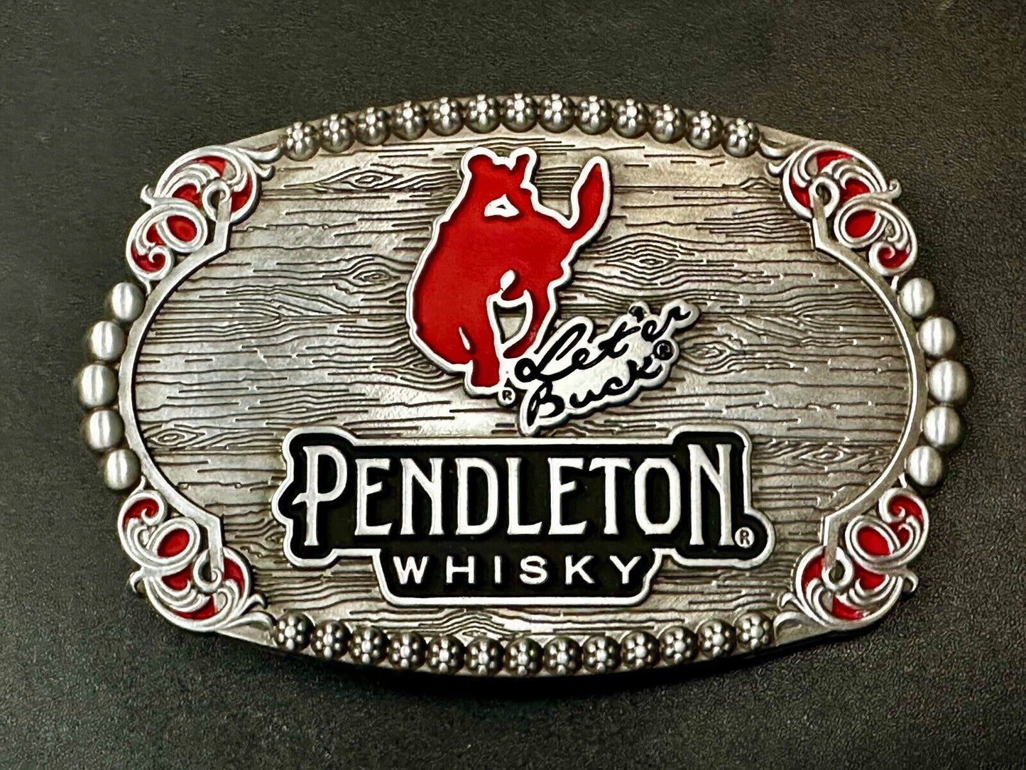 2023 PENDLETON WHISKY BRAND PROMO BELT BUCKLE MONTANA SILVERSMITHS COWBOY RODEO