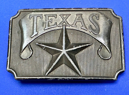 TEXAS State Pride - RAISED STAR centered western framed Belt Buckle by Exolvaco