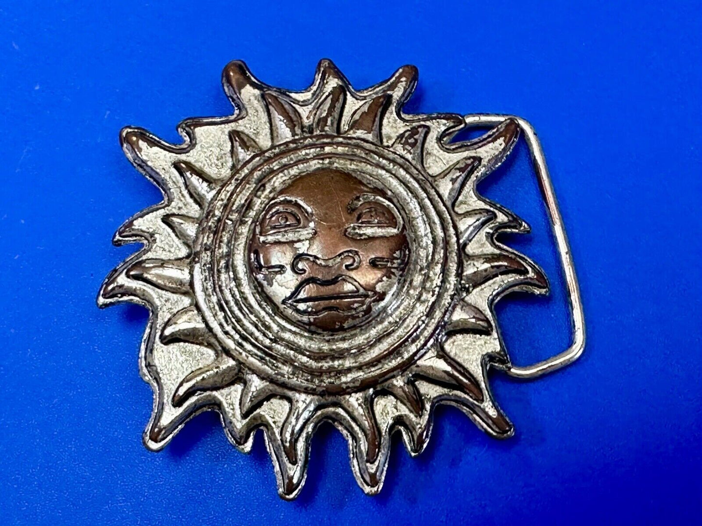 Artisan Hippie Style SUN Face - Large Figural cutout belt buckle