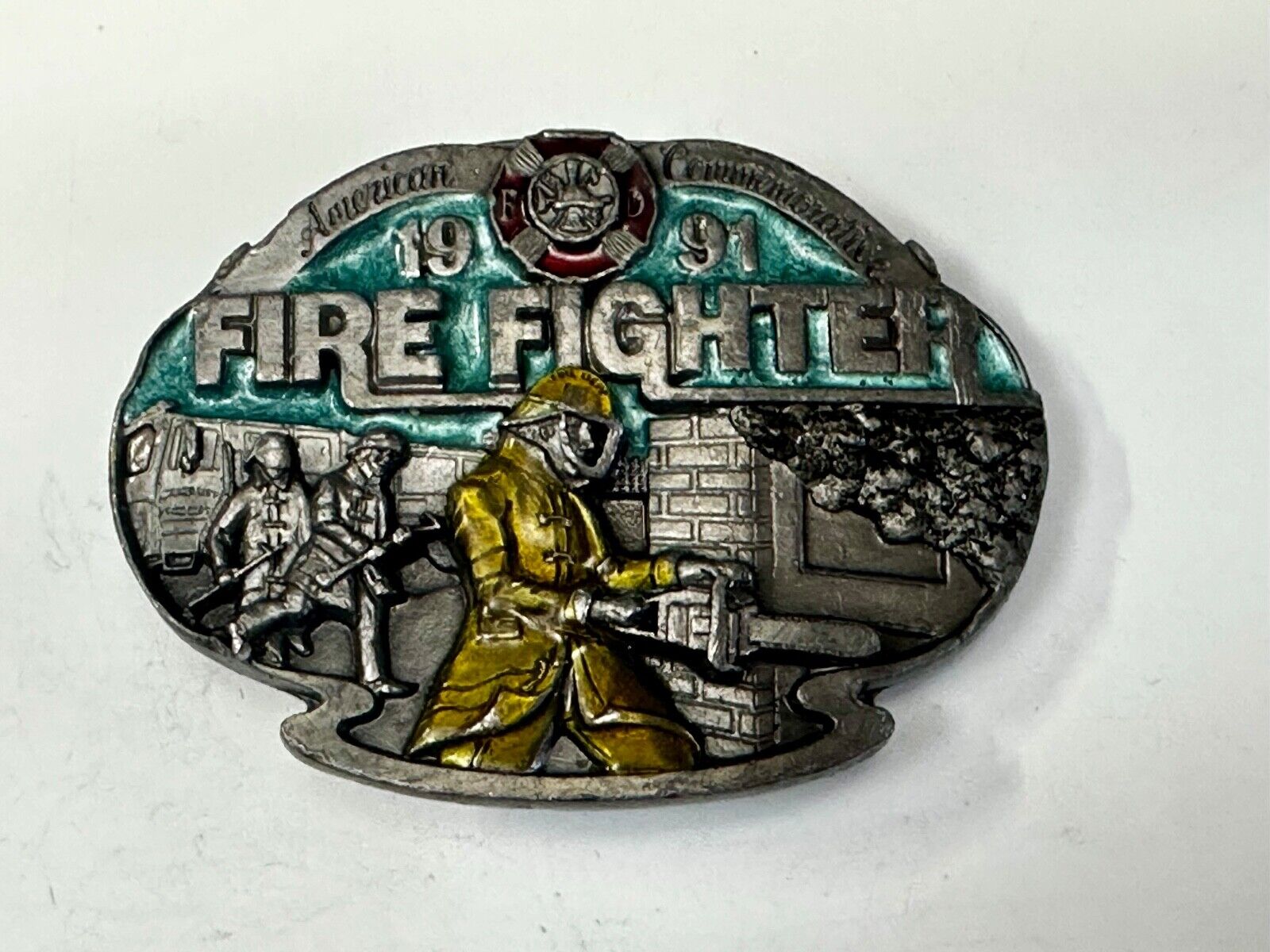 1981 Fire Fighter Commemorative Collection Vintage Arroyo Grande Belt Buckle