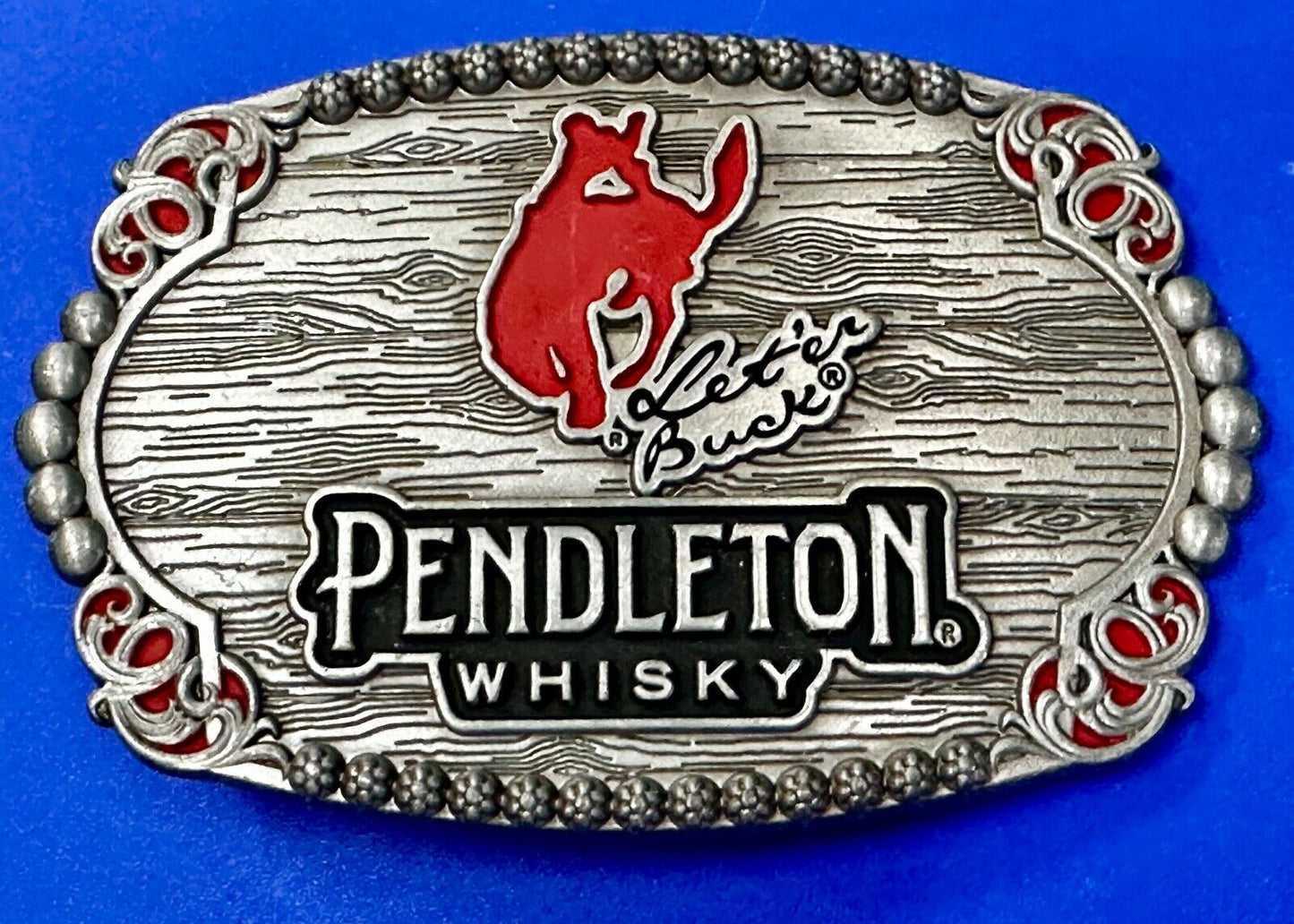 2023 Pendleton Whisky Let'er Buck Montana Silversmith Rodeo Cowboys Belt Buckle