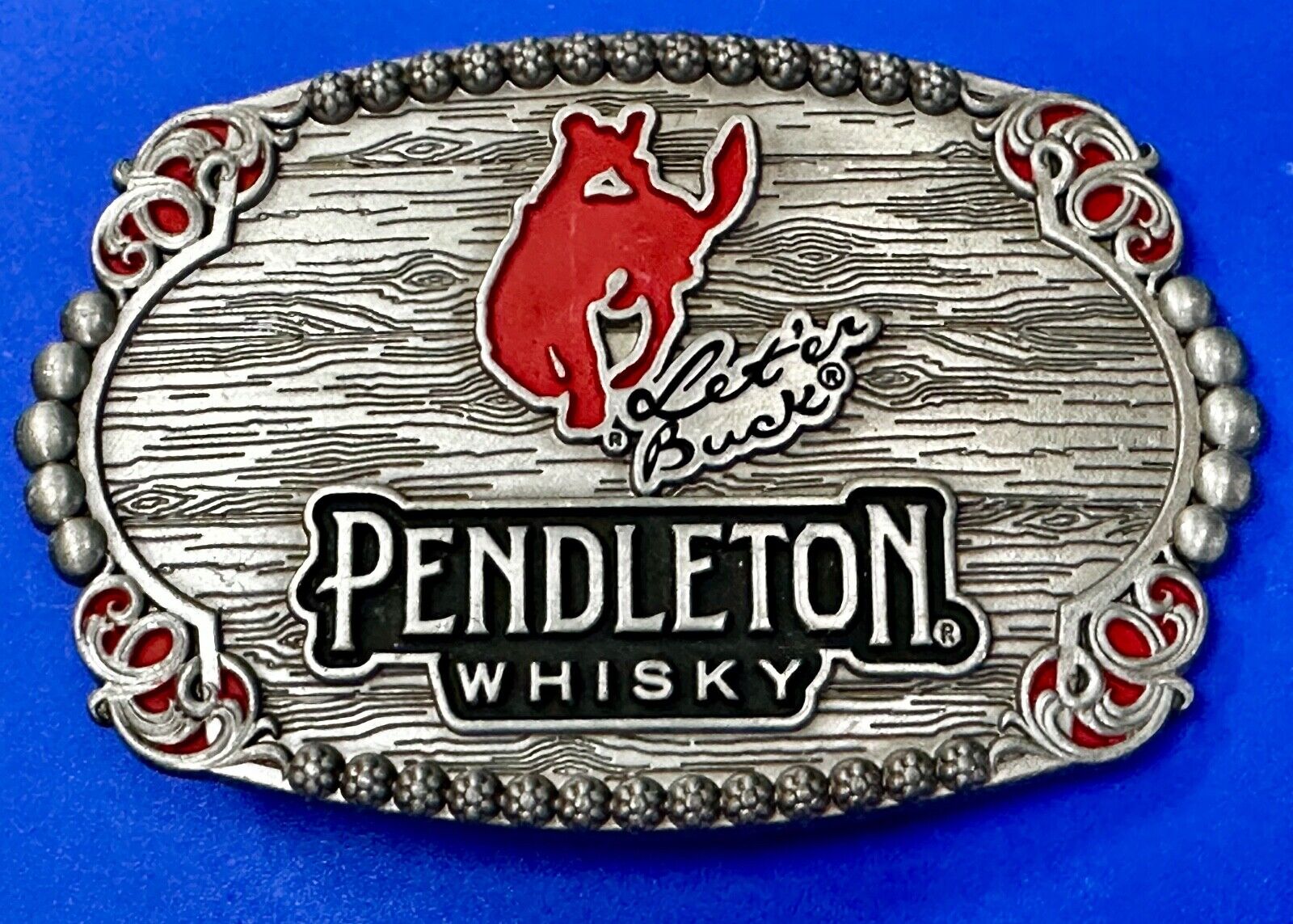 2023 Pendleton Whisky Let'er Buck Montana Silversmith Rodeo Cowboys Belt Buckle