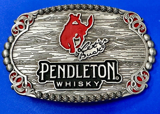2023 Pendleton Whisky Let'er Buck Montana Silversmith Rodeo Cowboys Belt Buckle