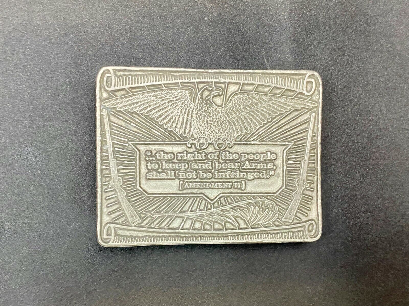 The Right To Keep And Bear Arms Shall Not Be Infringed 1976 Belt Buckle 11Th Gun