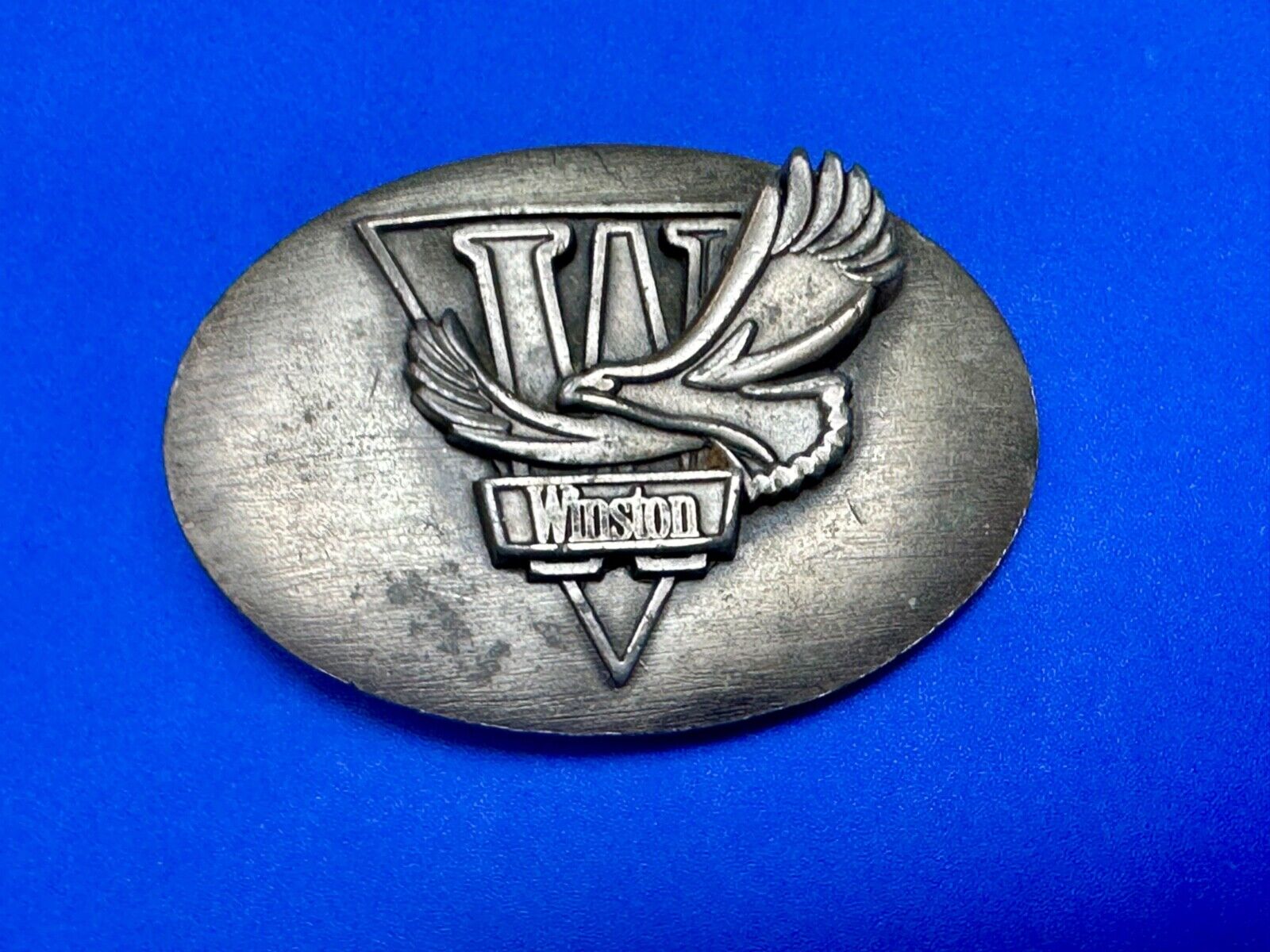 **WINSTON** CIGARETTES TOBACCO ADVERTISING VINTAGE 1970s PEWTER BELT BUCKLE