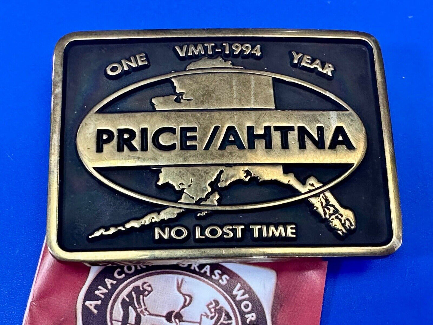 Alaska Price Ahtna  One Year , No lost time award VMT-1994 Anacortes belt buckle