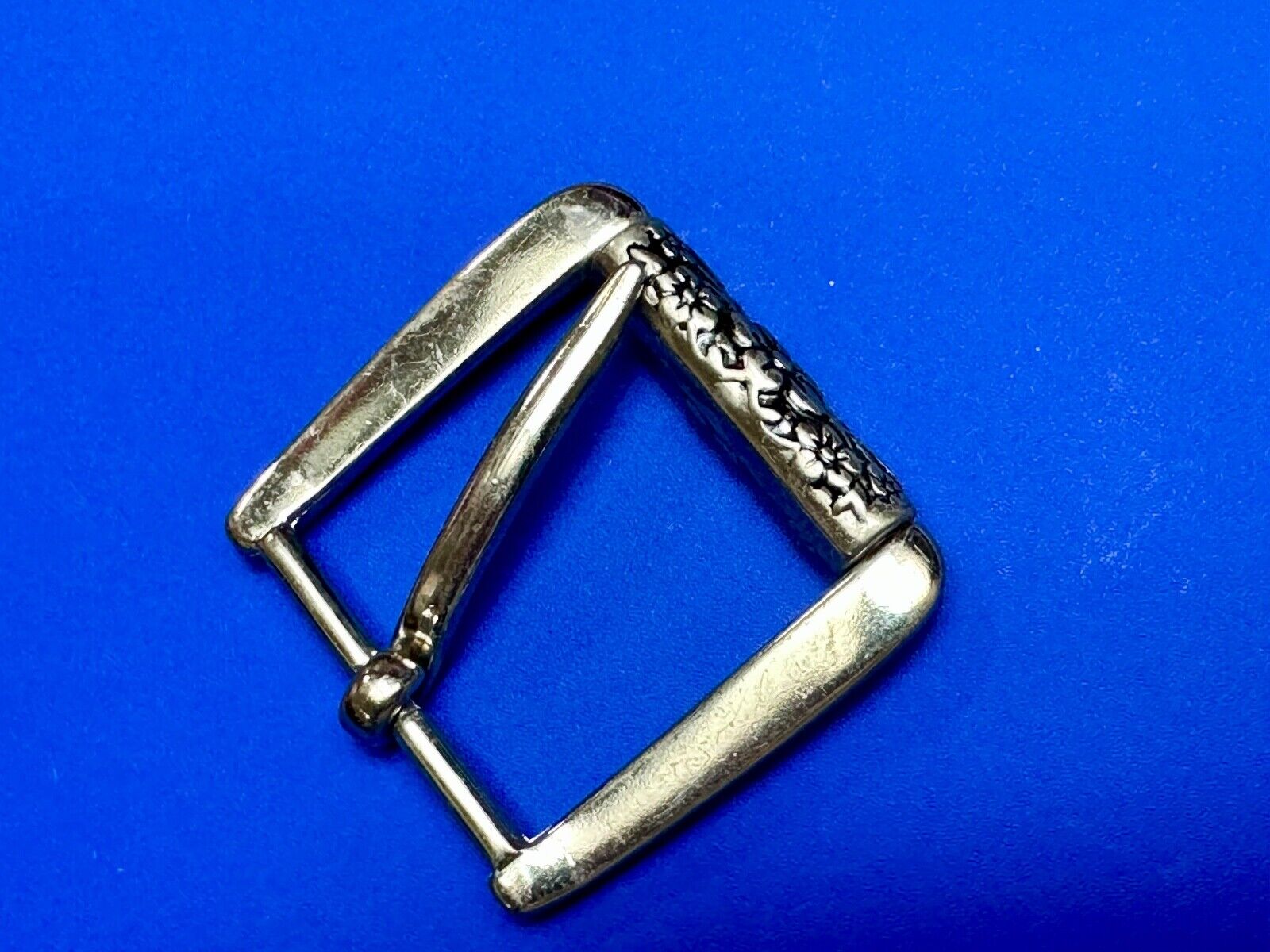 unique rolling end flower theme silver tone replacement belt buckle