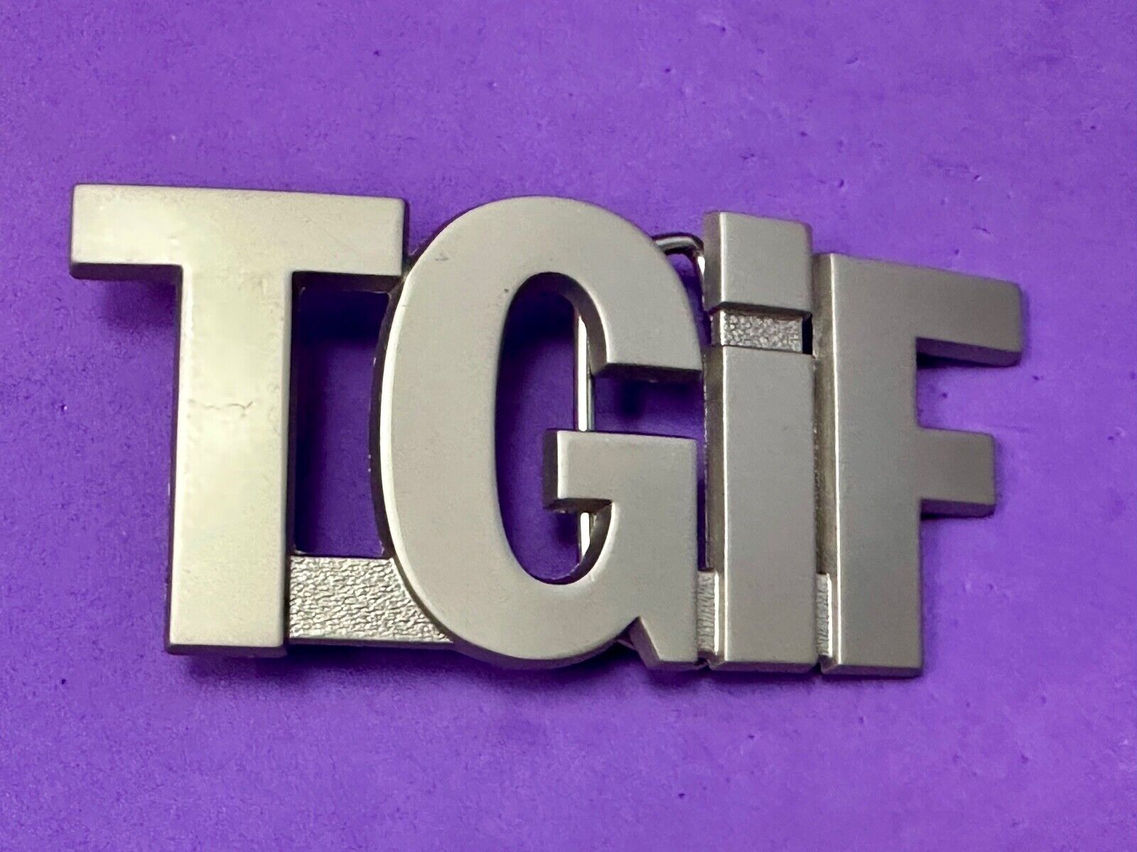 TGIF Thank God Goodness It’s Friday Block Letters Statement Novelty Belt Buckle