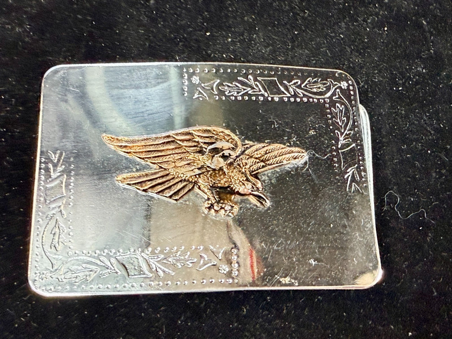 American Eagle Flying Diving Hunting on Reflective Two Tone Western Belt Buckle