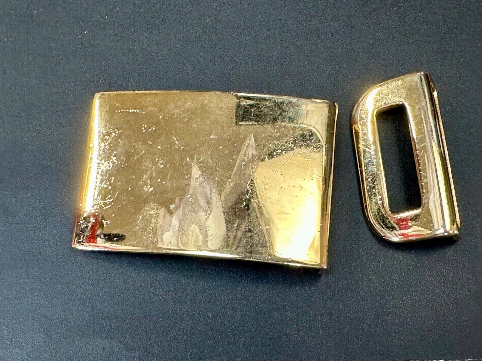 6-76  USMC Marines Military Dress Solid Brass belt buckle with attachment
