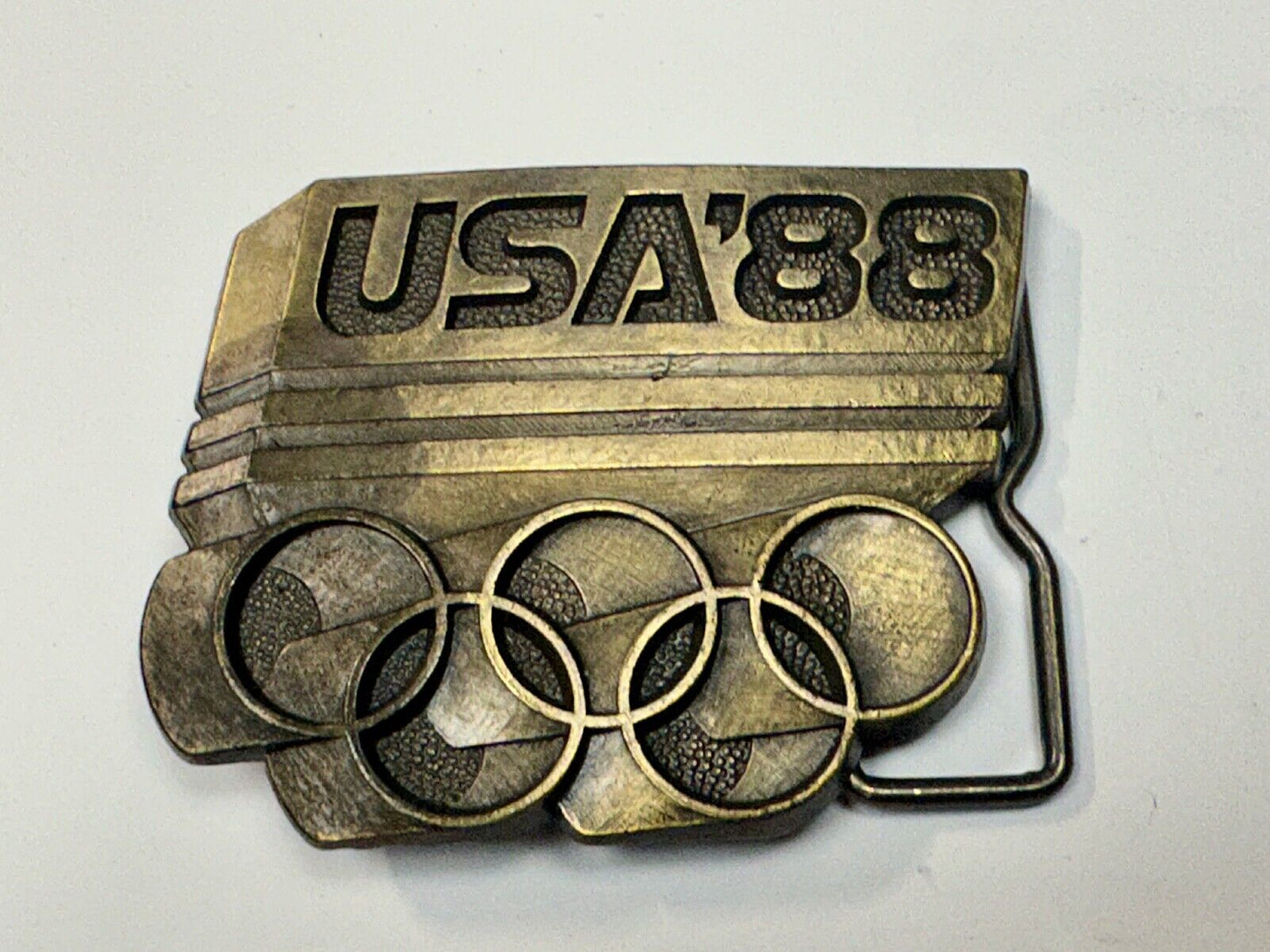 USA Olympic Games 1988  Five Ring Emblem logo belt buckle