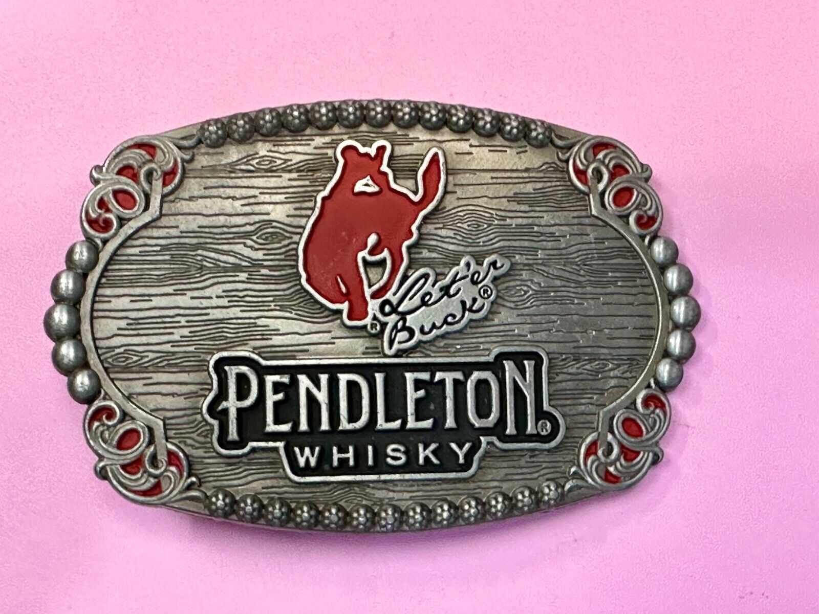 2023 Pendleton Whisky Let'er Buck Montana Silversmith Rodeo Cowboys Belt Buckle
