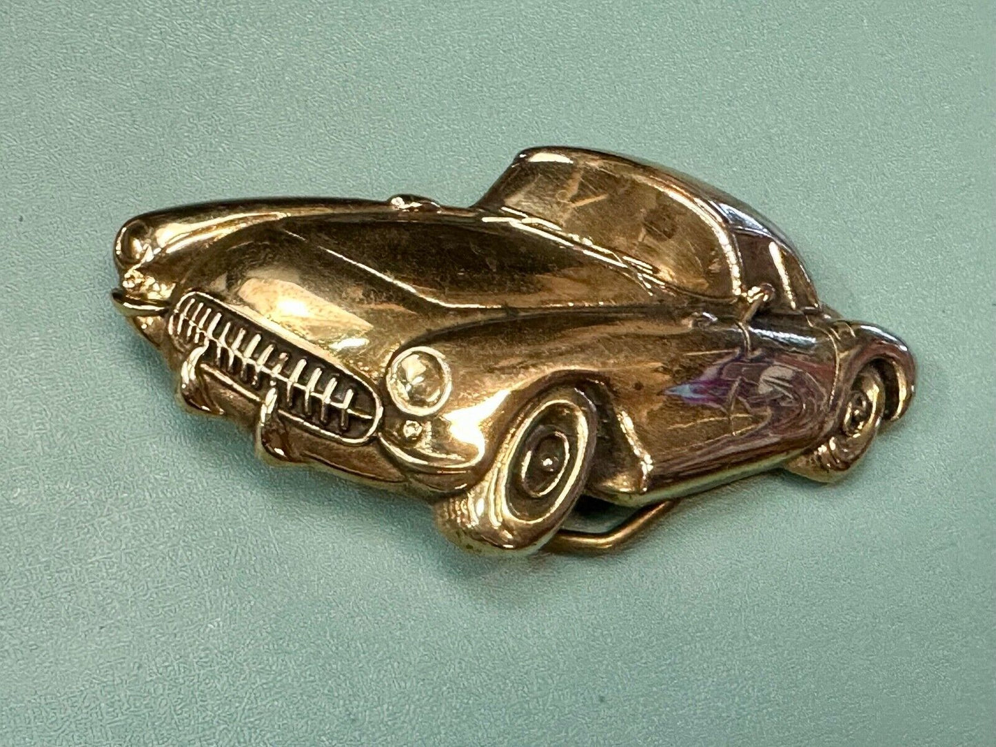 1st Generation Corvette Solid Brass Car Collectors Baron Belt Buckle 1979