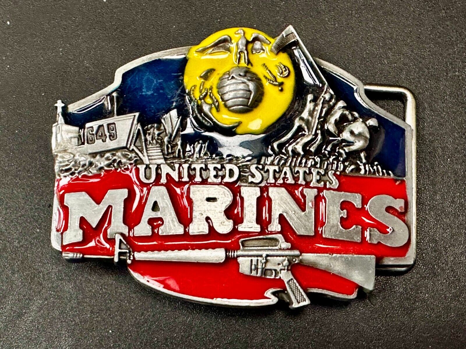 United States Marines Raised Colorful Patriotic Usa American Belt Buckle