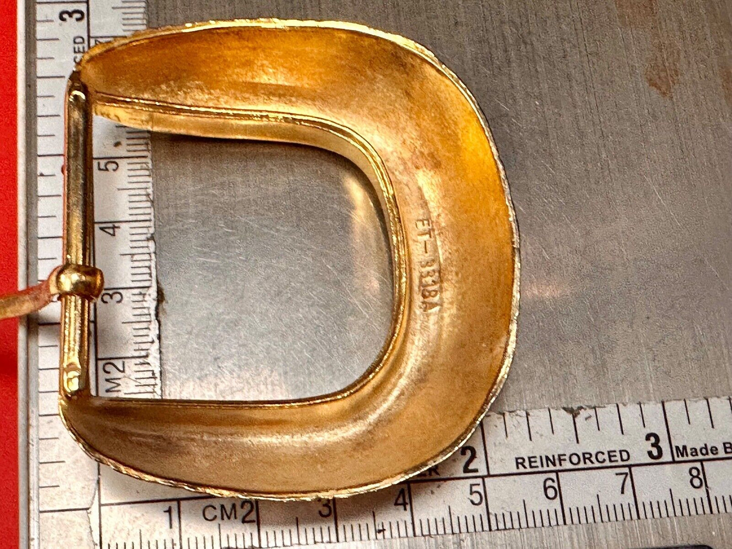 Vintage gold tone weave pattern Replacement belt buckle ET-3318