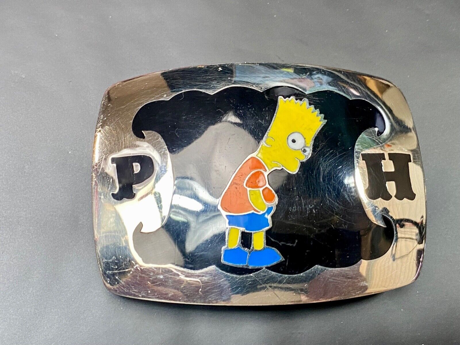 Bart Simpson ULTIMATE Simpsons fan gift!  PH Western belt buckle AMAZING QUALITY