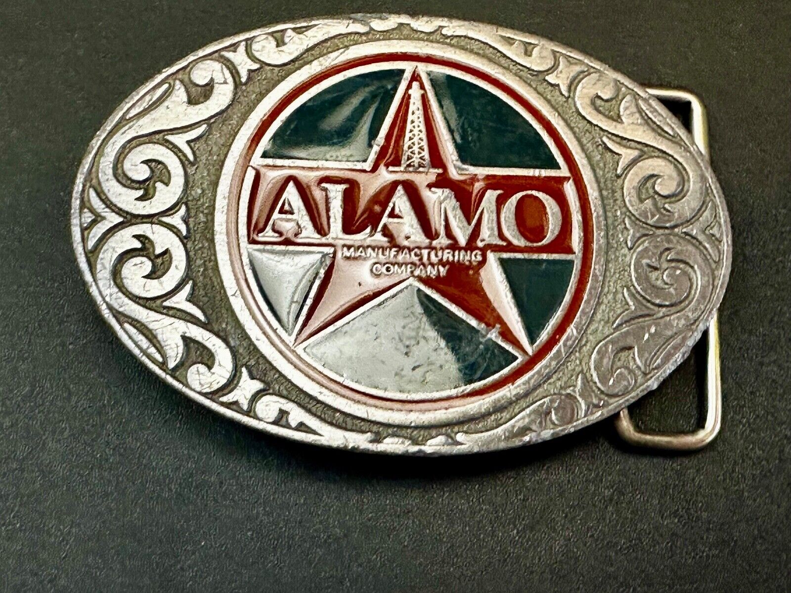 Alamo Oil Well Drilling Company Vintage Texas Star Vintage CD-Hit Belt Buckle