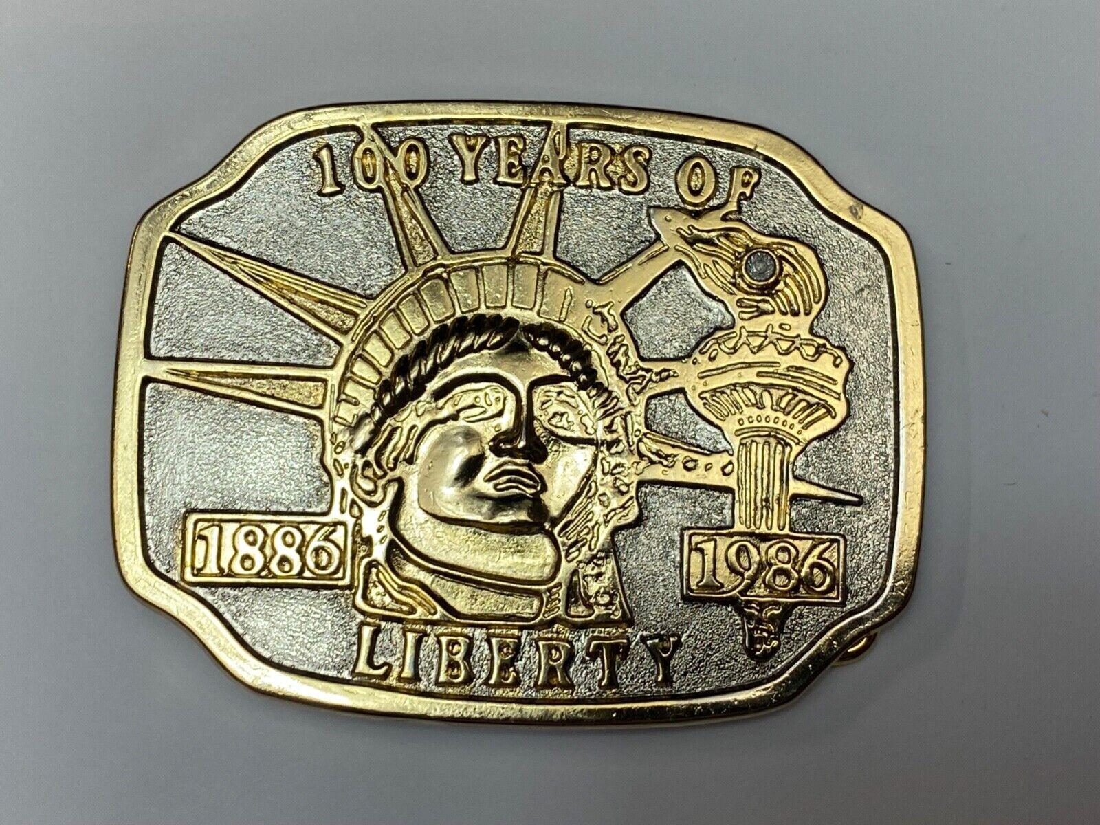 100 years Celebration of The Statue of Lady Liberty Vintage belt buckle