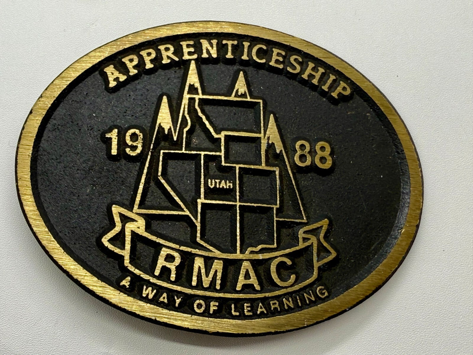 APPRENTICESHIP RMAC A WAY OF LEARNING UTAH Vintage 1988 Belt Buckle