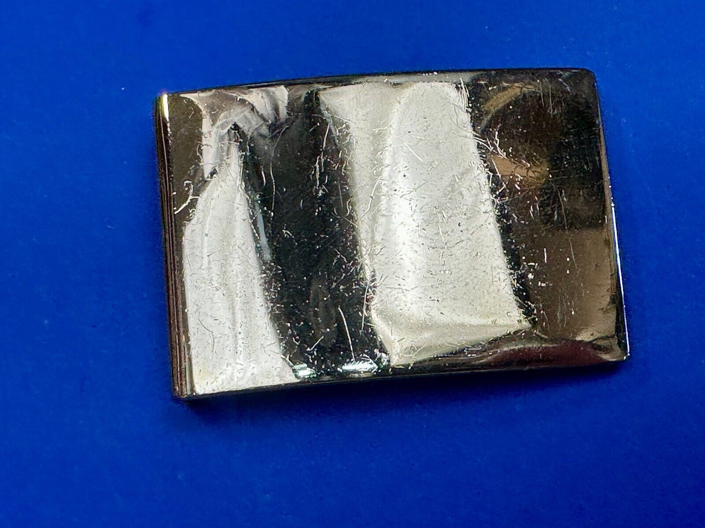 USMC Marine Corp NCO Dress Belt Plate Plain Belt Buckle 6-76 -some discoloration