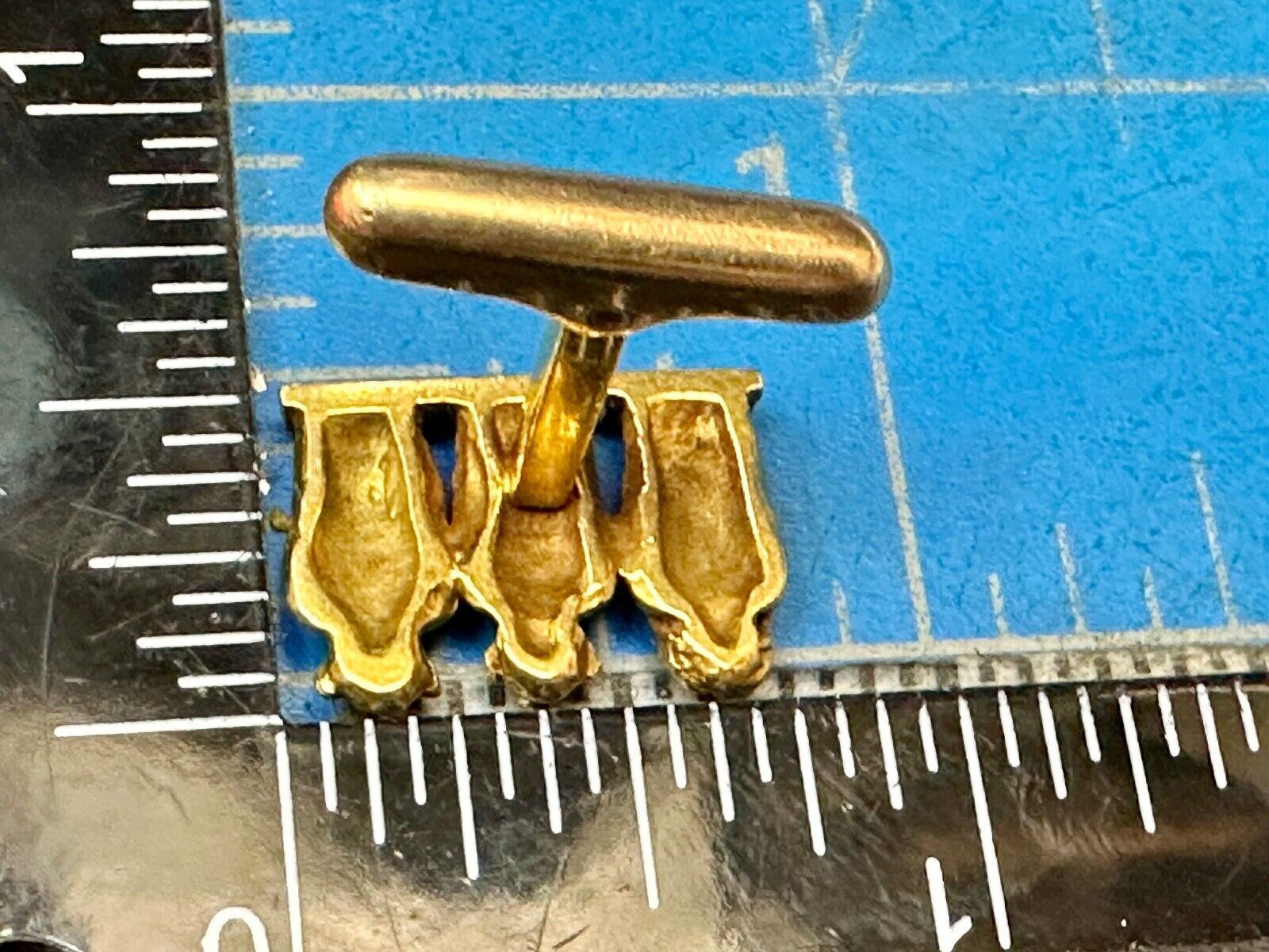 Three Wise Monkeys Speak, See, Hear No Evil  Antique 14K Gold Single Cufflink 6g