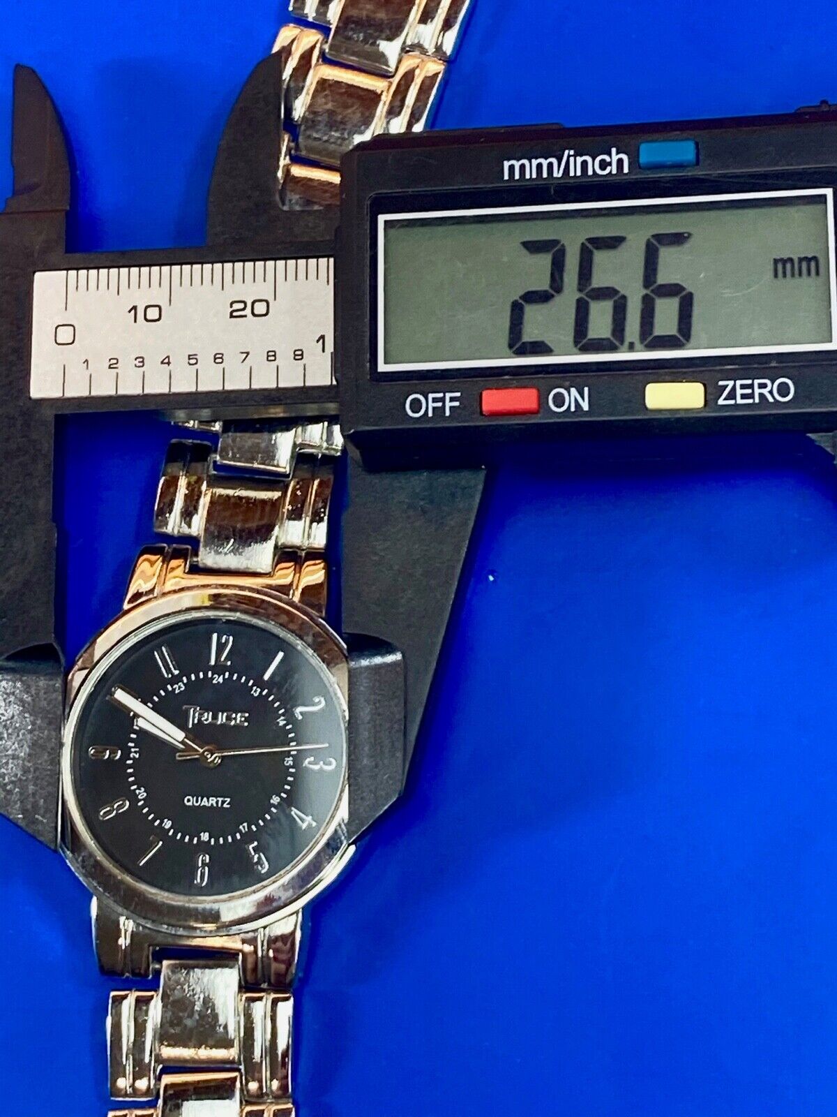 Truce Silver Tone Quartz Ladies Watch, Black Face  - New Battery Working Well! 