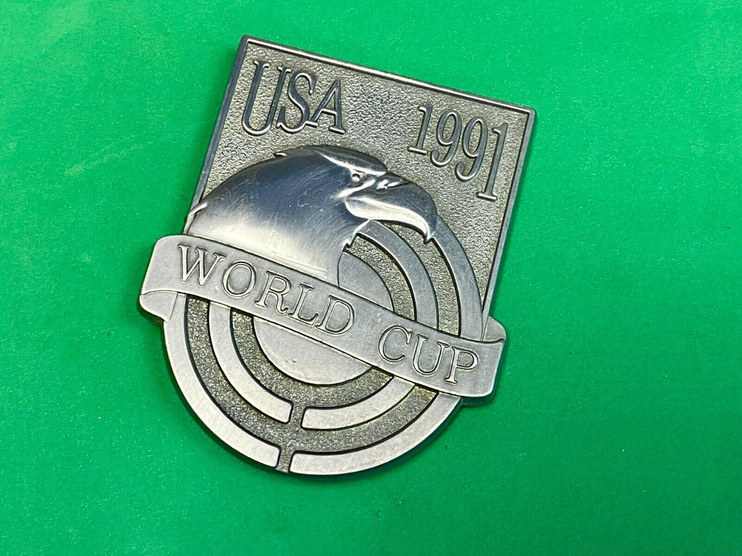 Usa World Cup 1991 Pewter American Eagle Emblem Belt Buckle