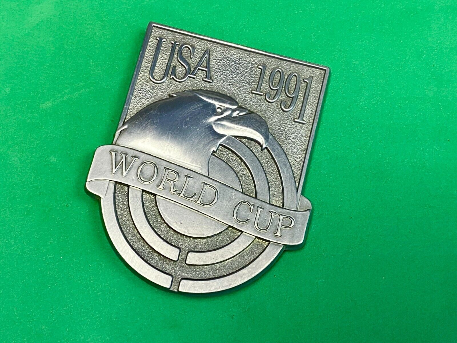 Usa World Cup 1991 Pewter American Eagle Emblem Belt Buckle