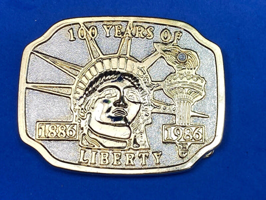  Vintage Belt Buckle 100 Years Of Lady Liberty 1886 -  1986 Statue Of Liberty