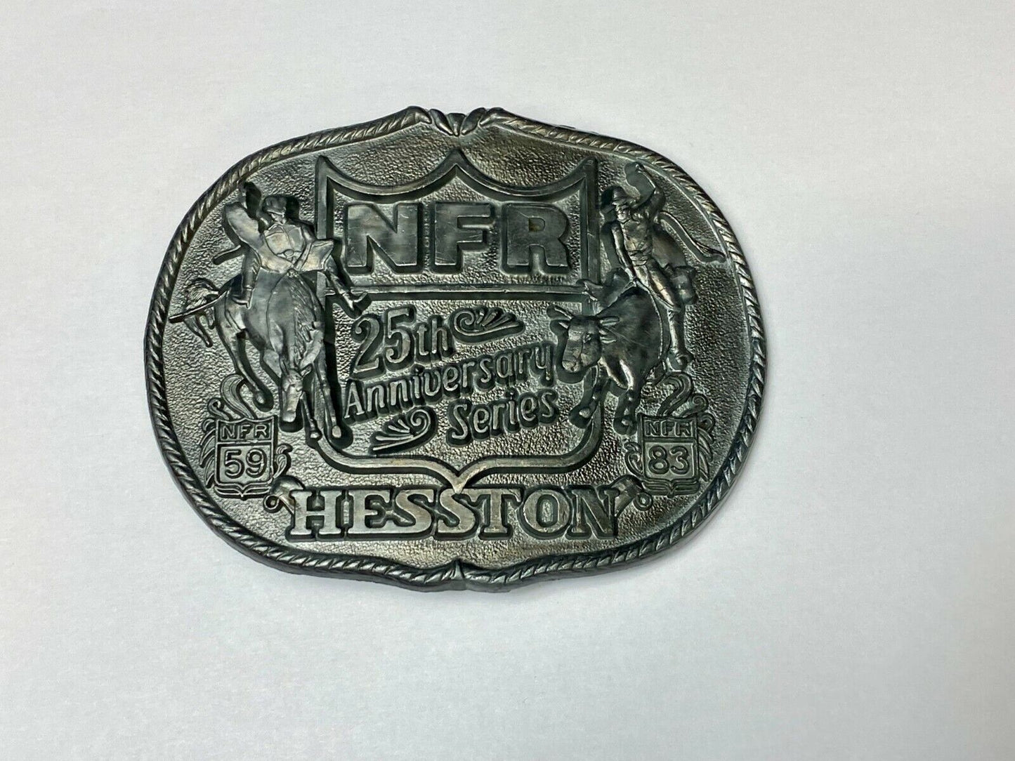 25Th Anniversary 1983 Vintage National Finals Rodeo Nfr Cowboys Belt Buckle