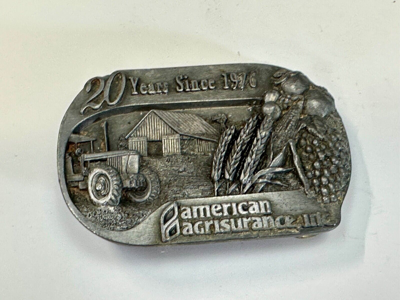 American Agrisurance Inc Farmers Insurance company 20 year 1976 96 belt buckle