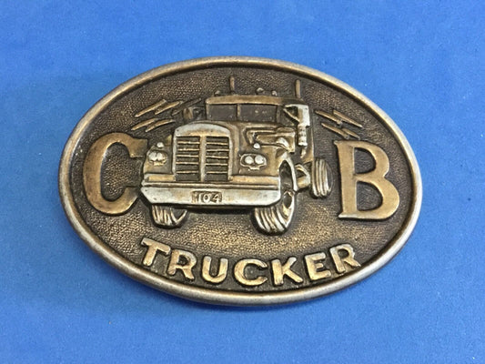 Vintage CB radio semi trucking  trucker Big rig semi driver belt buckle     