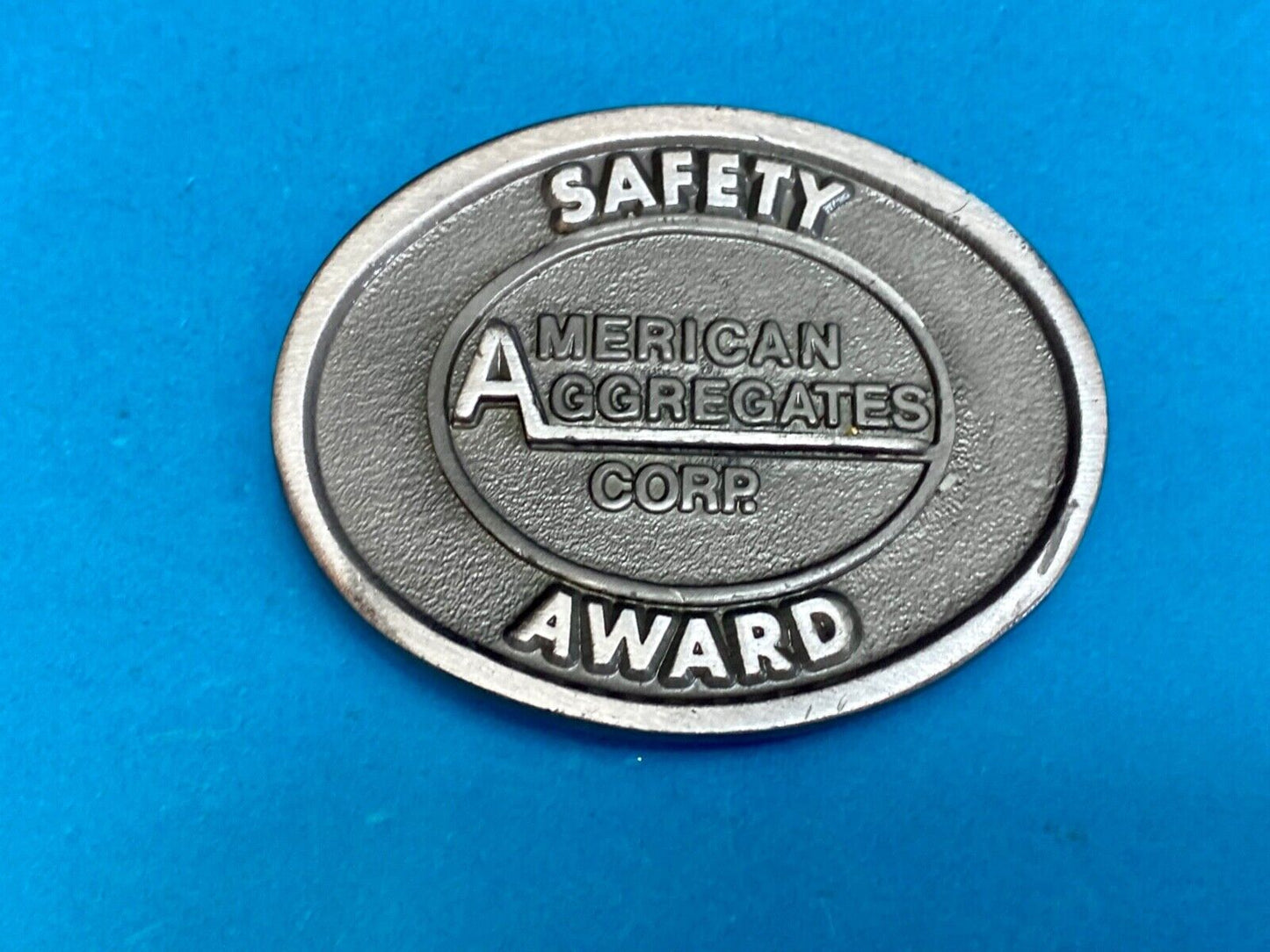American Aggregates Vintage Safety award belt buckle by Hit-Line USA
