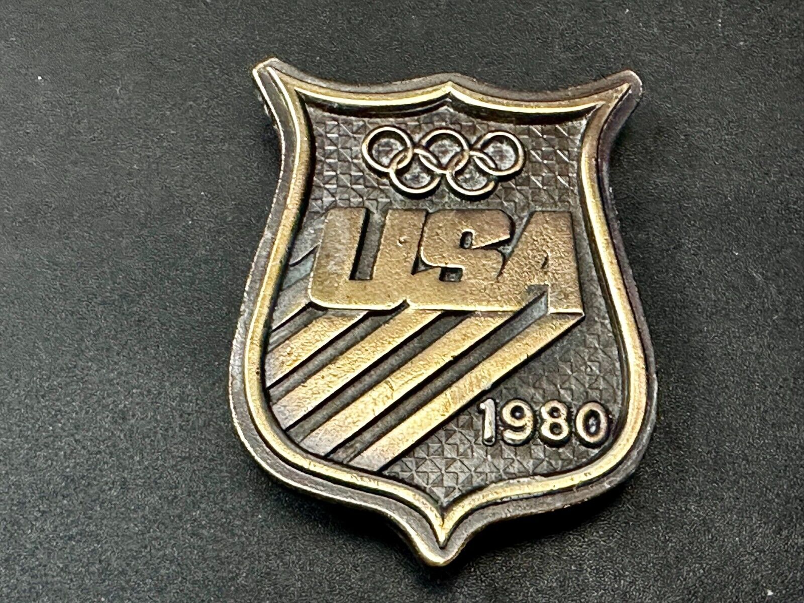 1980 USA Olympic Committee Bergamot Brass Works Vintage Belt Buckle Paul Rollins