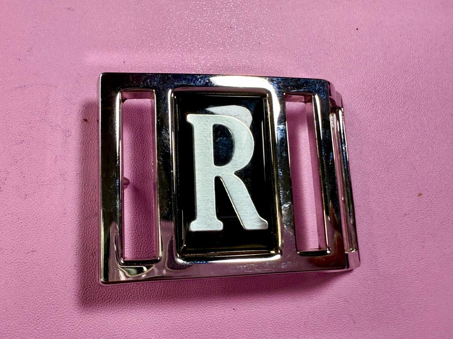 Vintage Custom Letter R Initial Monogram Belt Buckle by Avon 