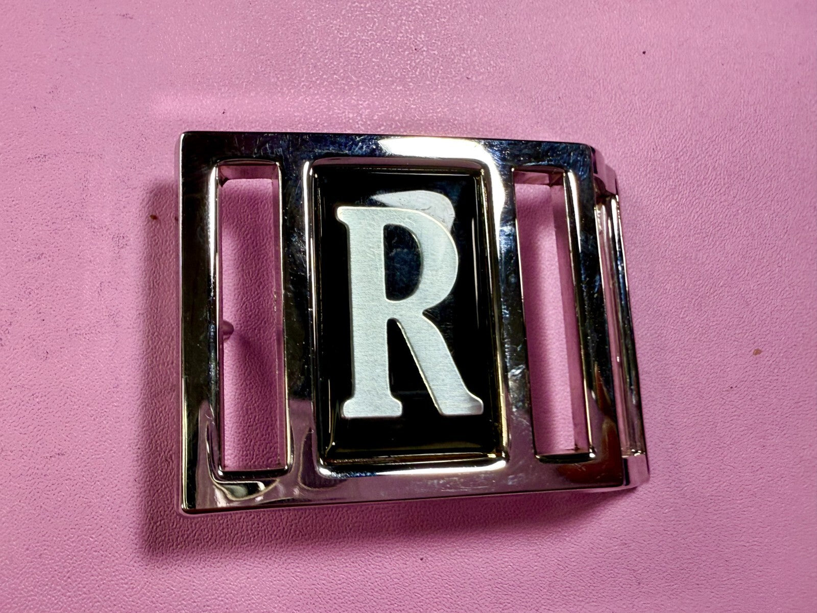 Vintage Custom Letter R Initial Monogram Belt Buckle by Avon 