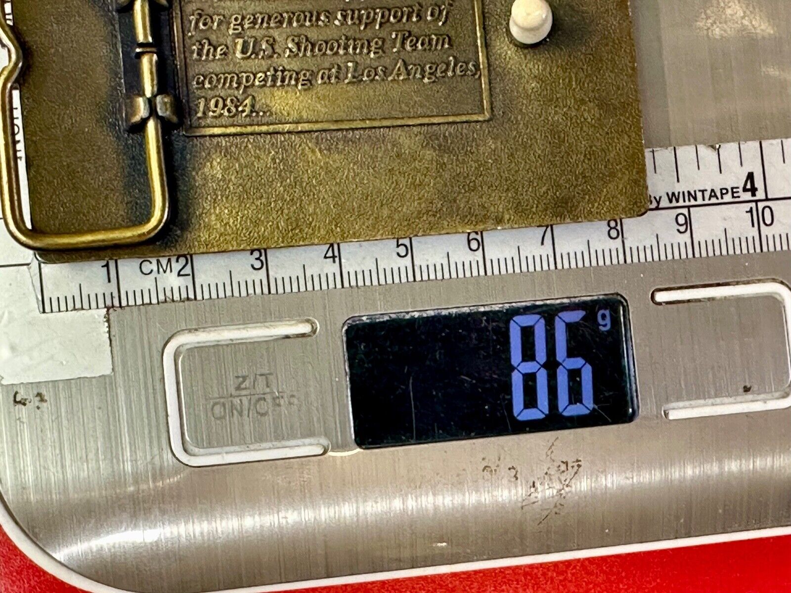 Aiming for Olympic Gold US shooting team 1984 belt buckle