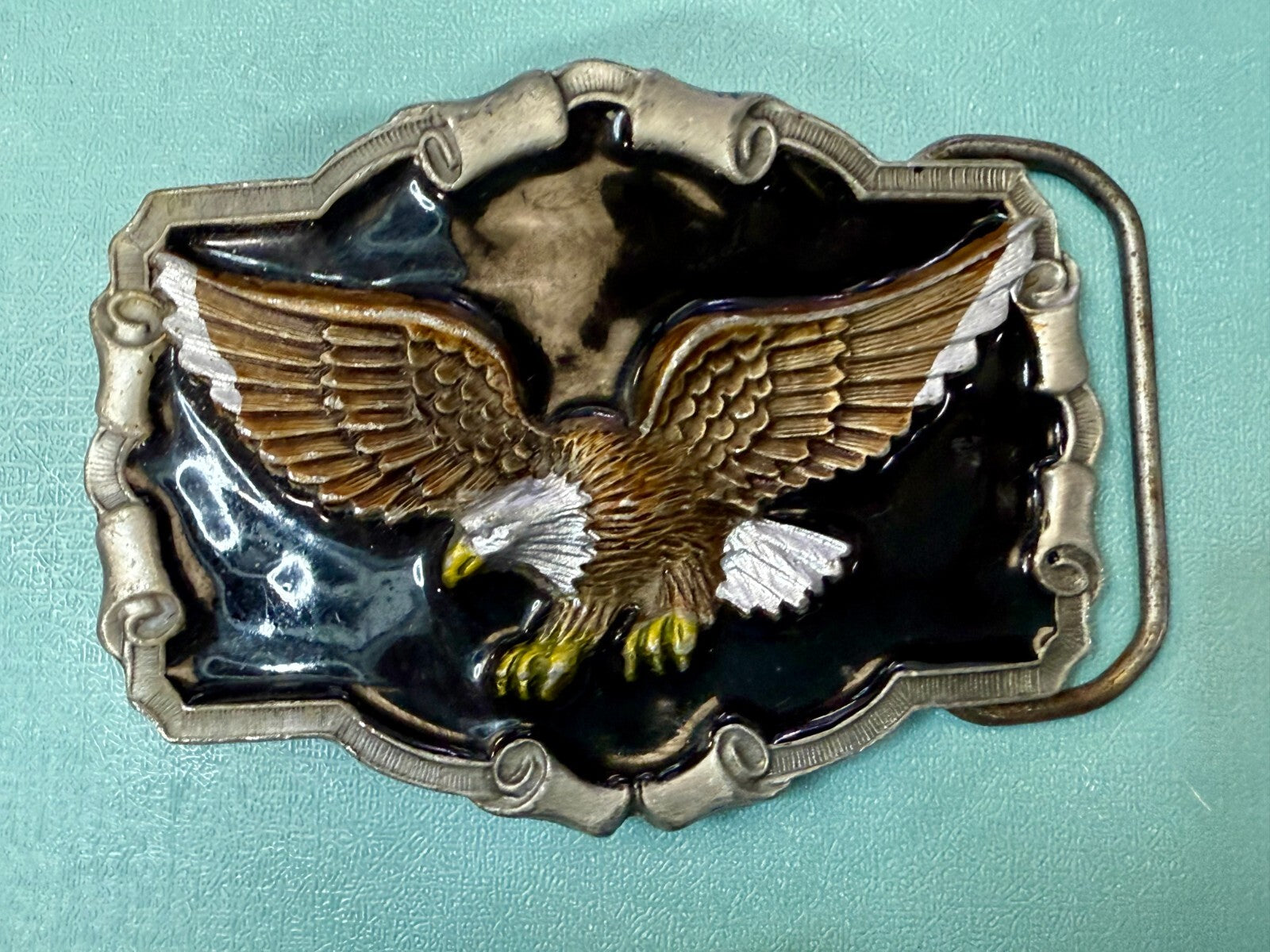 American Eagle Western Framed Patriotic Great American Products 90's Belt Buckle