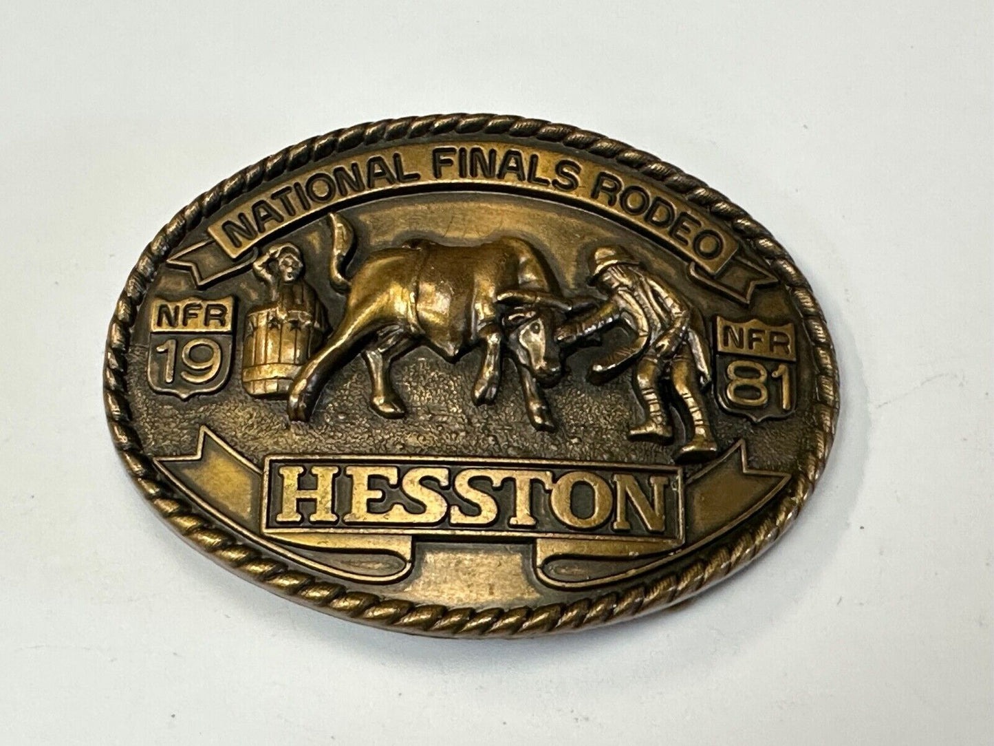 1981 HESSTON NATIONAL FINALS RODEO BELT BUCKLE 7th Edition Collectors