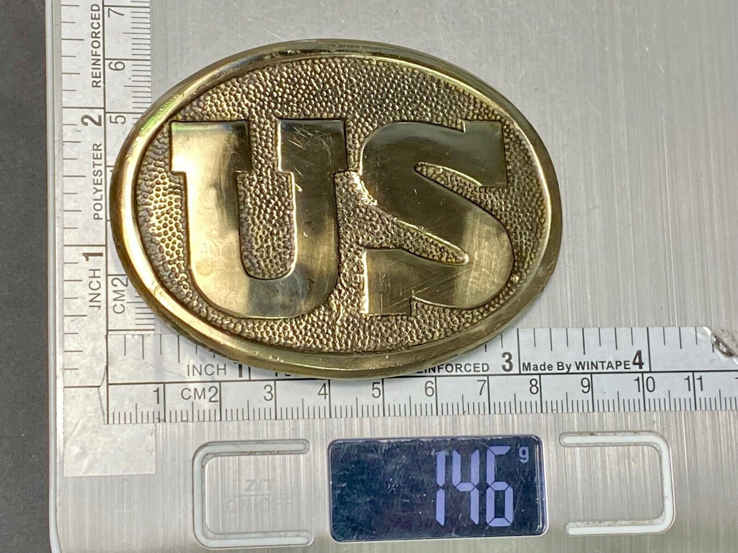 US Civil War reenactment military costume Vintage Hand made Brass belt buckle