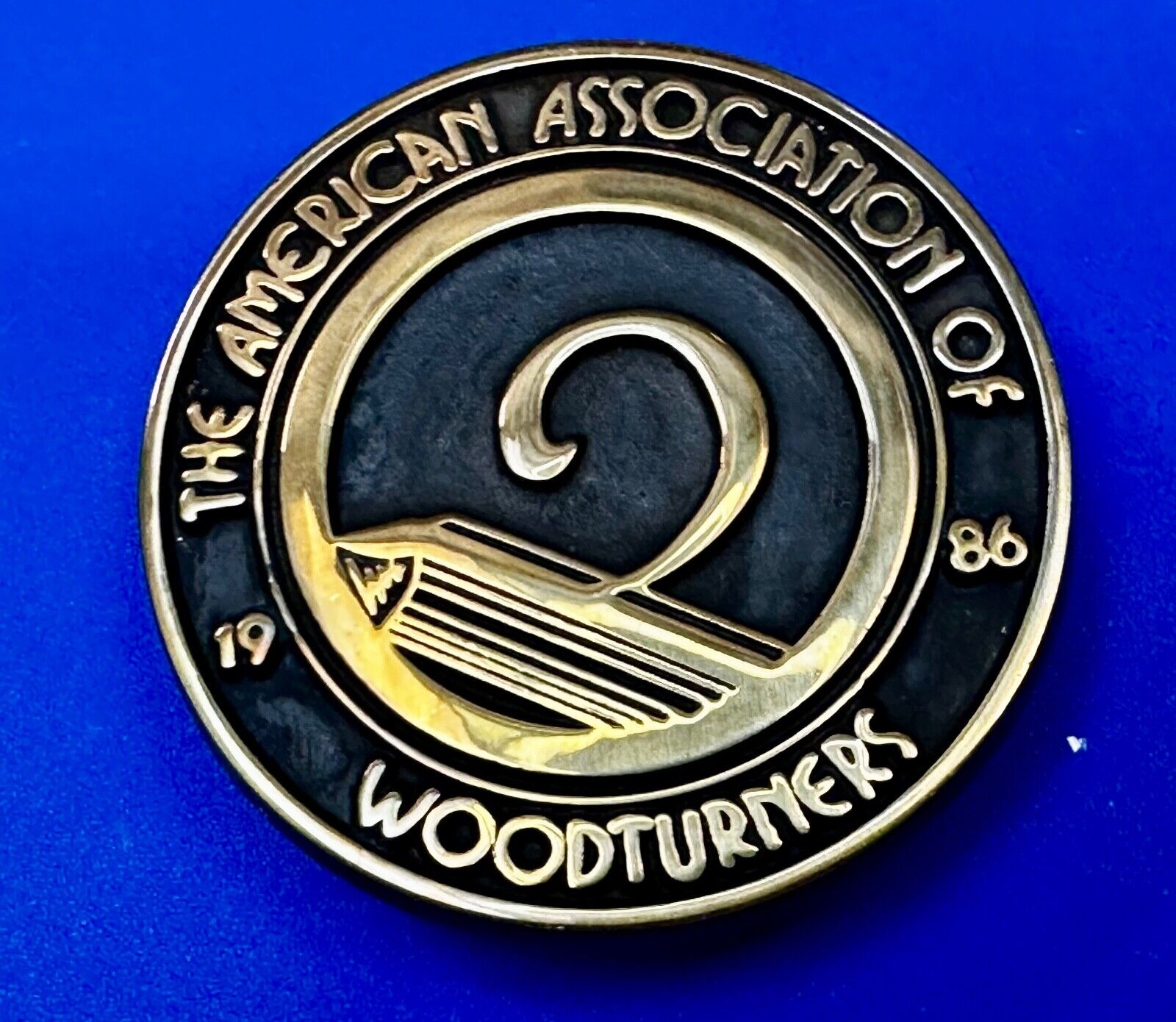 The American Association Woodturners AAW Commemorative Vintage 1986 Belt Buckle