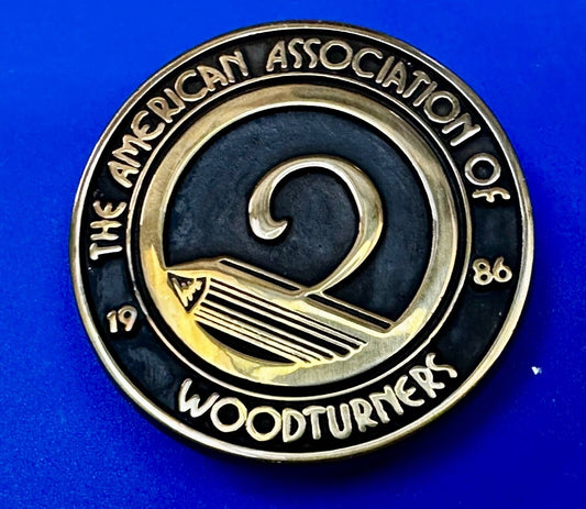 The American Association Woodturners AAW Commemorative Vintage 1986 Belt Buckle